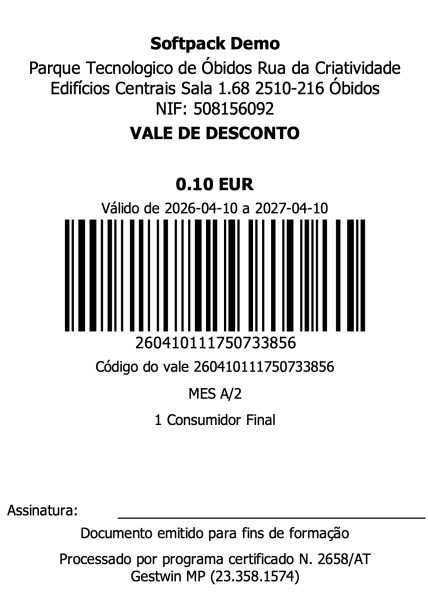 exemplo de vale de desconto